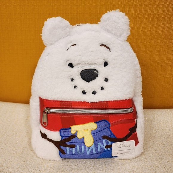 Loungefly Disney Winnie the Pooh Snowman Plush Holiday Cosplay Mini Back…